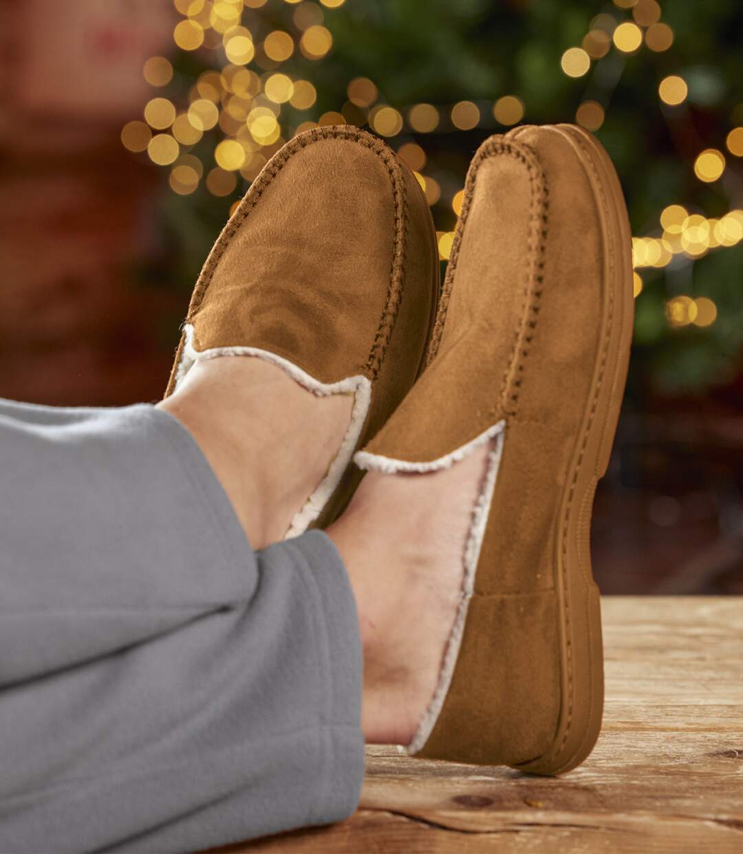 Chaussons Suédine Fourrés Sherpa