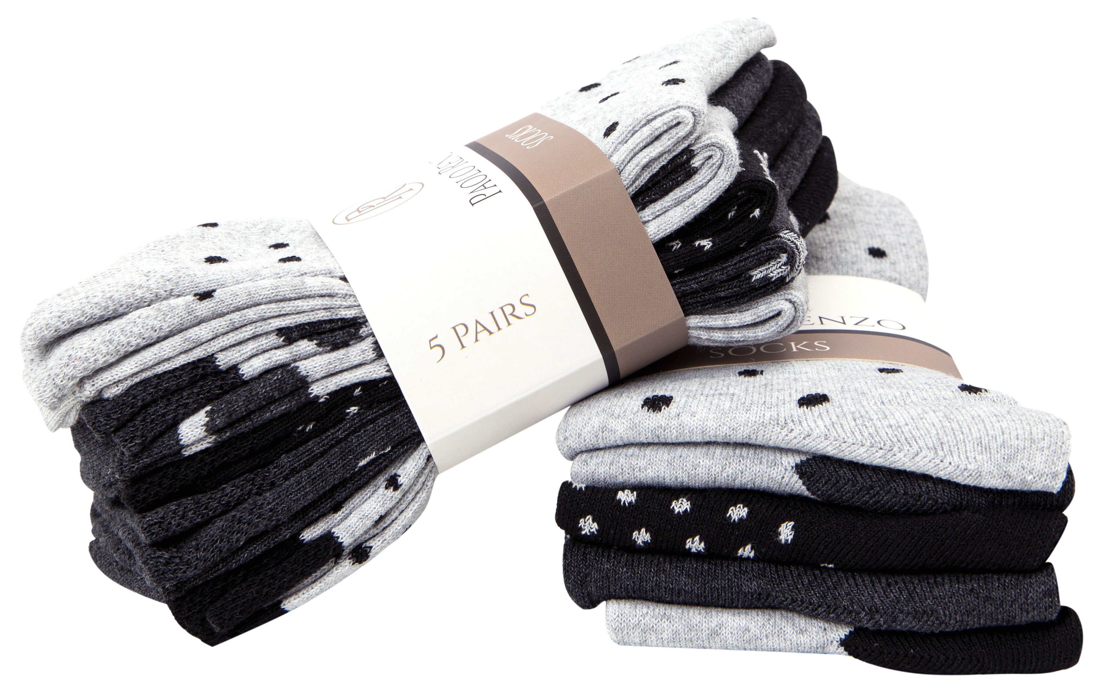 Paolo Renzo® Damen Baumwoll Socken gestreift 10 Paar - Größe 35/38