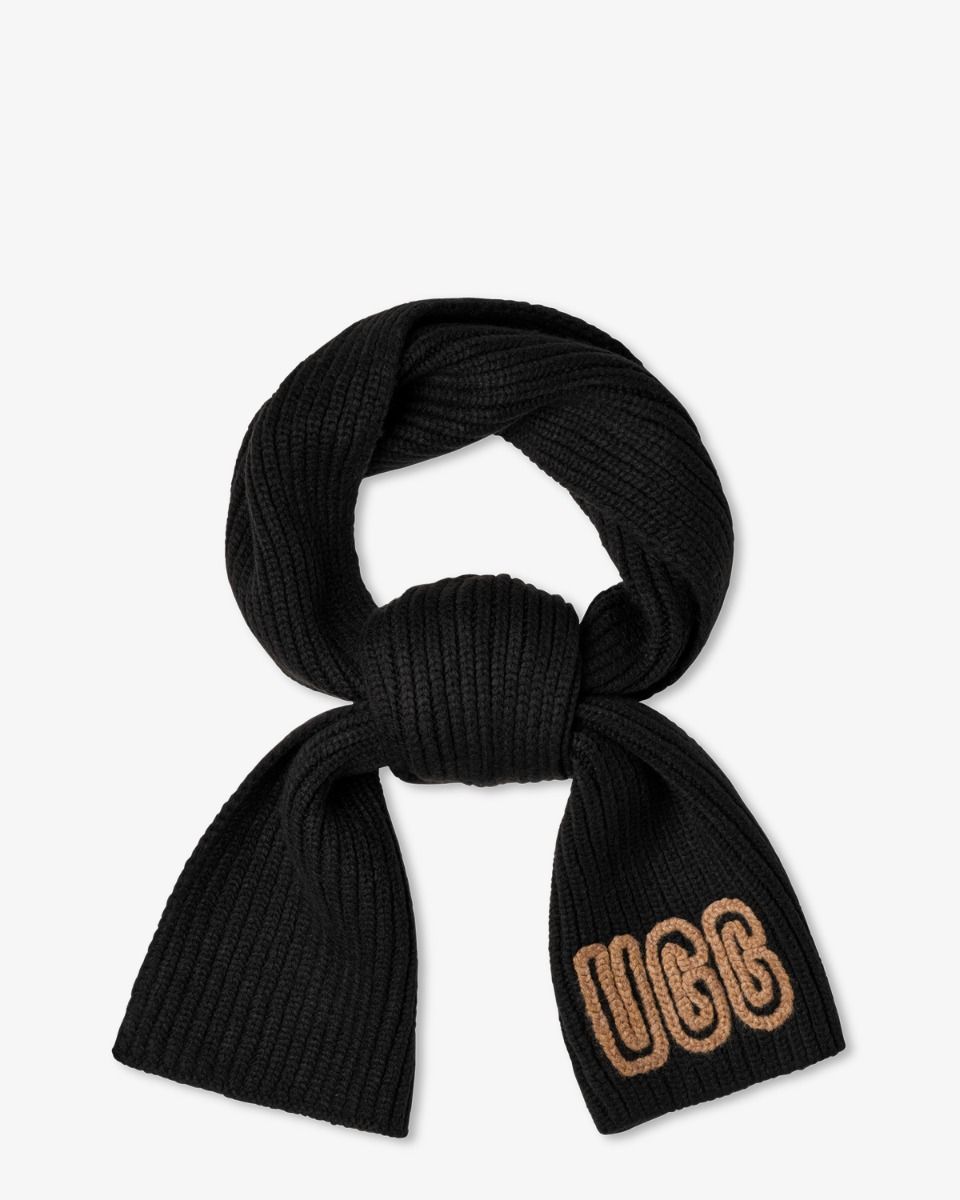UGG Chunky Crafted Rib Scarf Black Sjaal