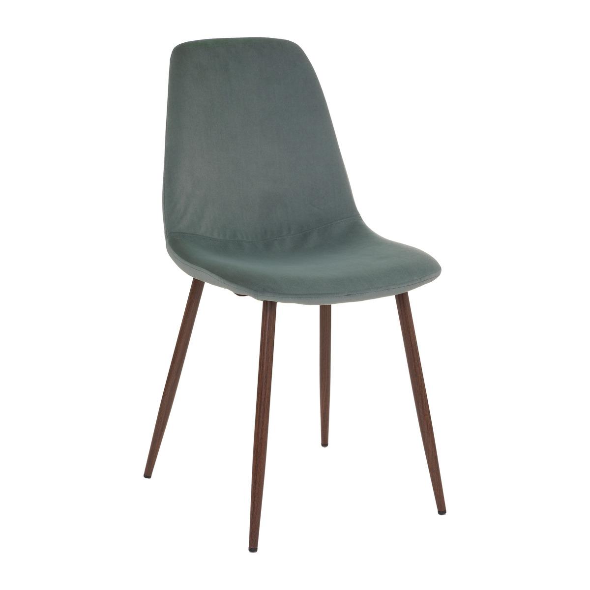 CHAISE IMITATION NOYER VELOURS ROKA CELADON