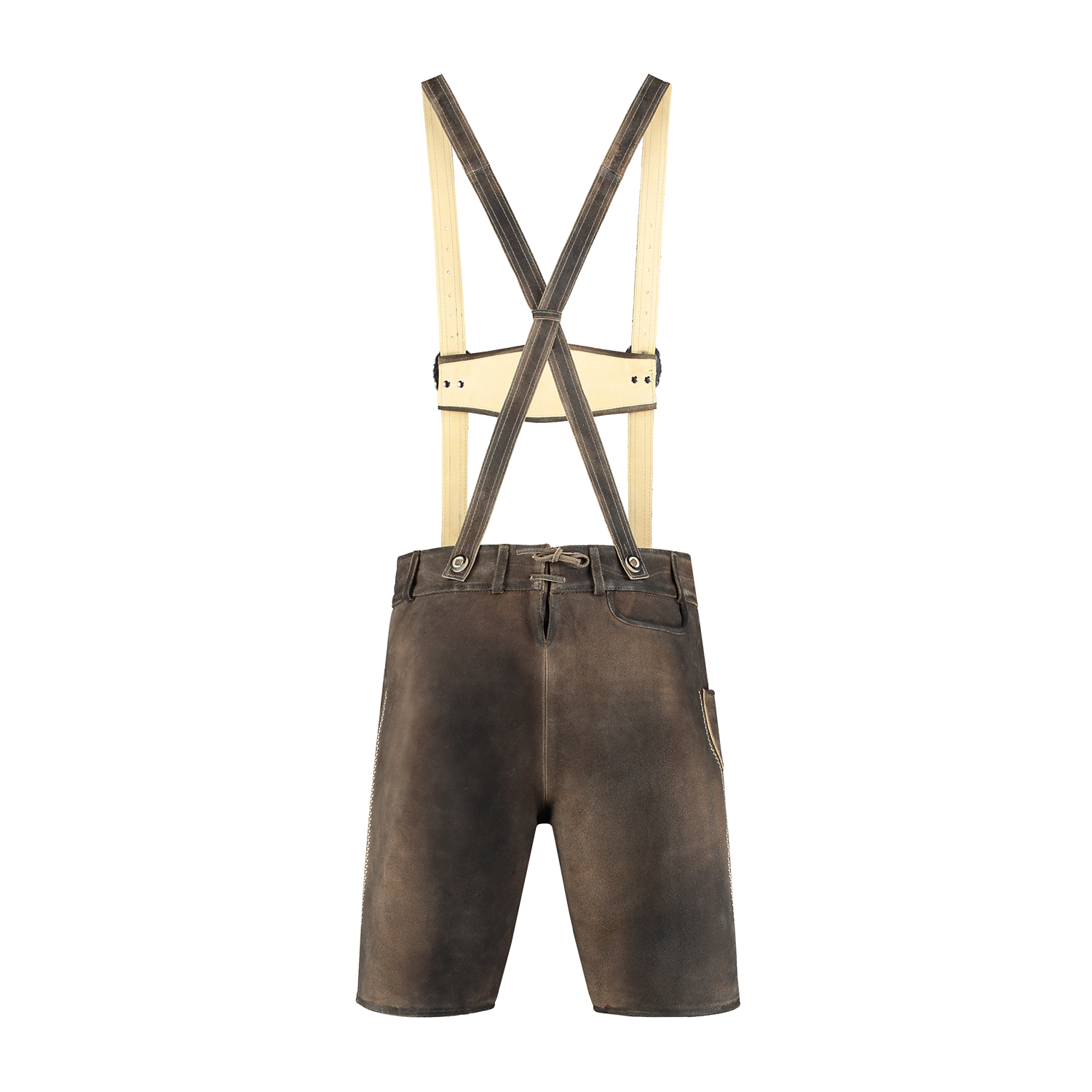 Lederhose Bruin Heren Kort Met Beenknopen