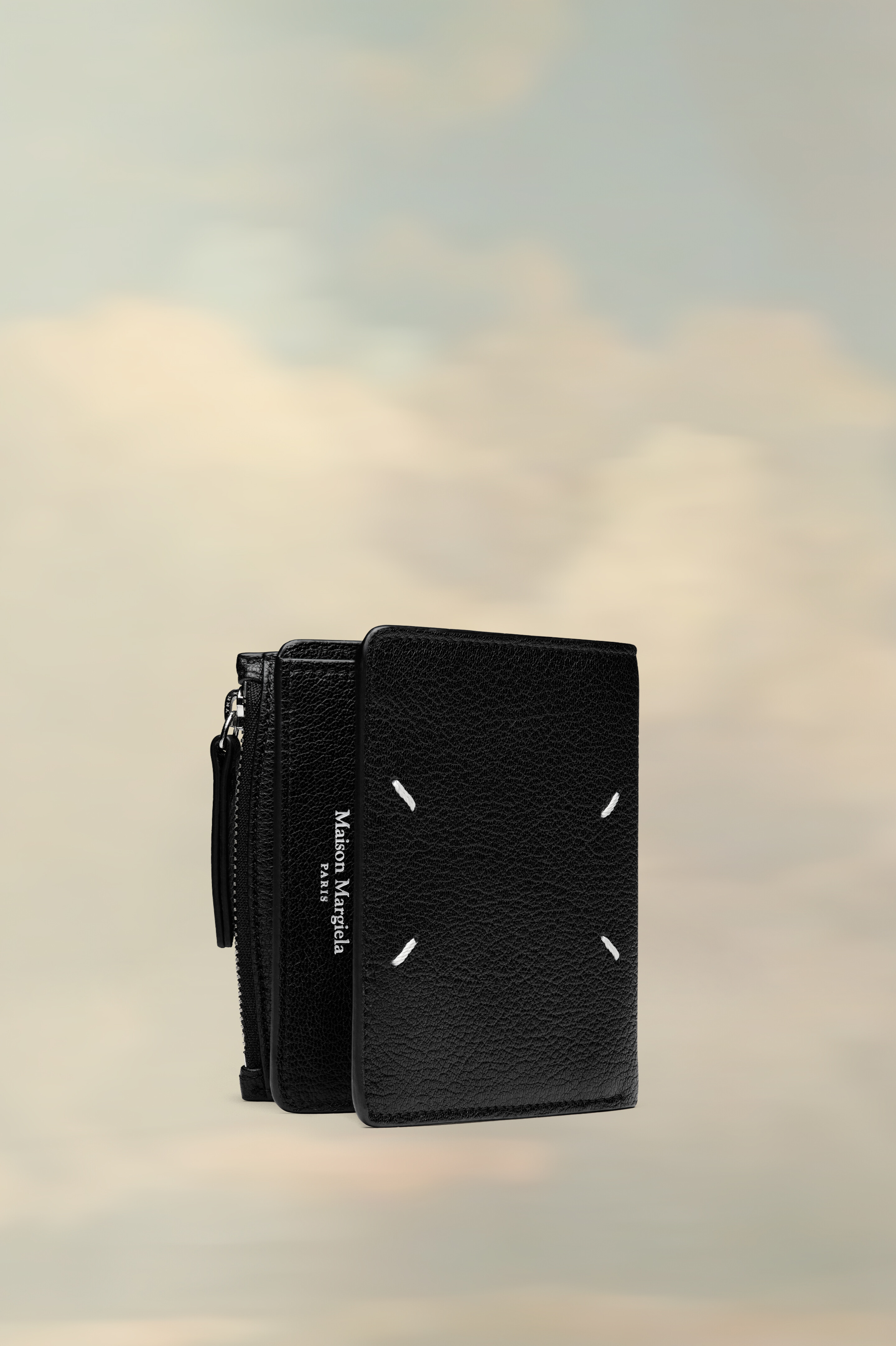 Portefeuille en cuir design - Noir Noir