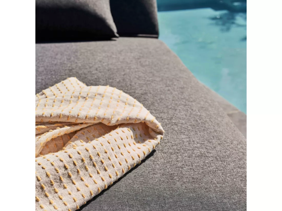 Bain de soleil avec coussin inclinable 5 positions gris - Havana