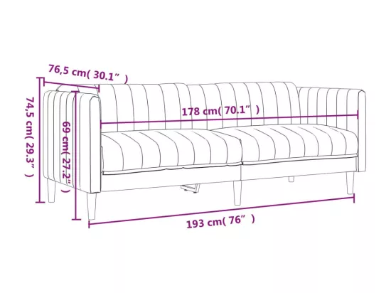Ensemble de canapés 3 pcs taupe tissu