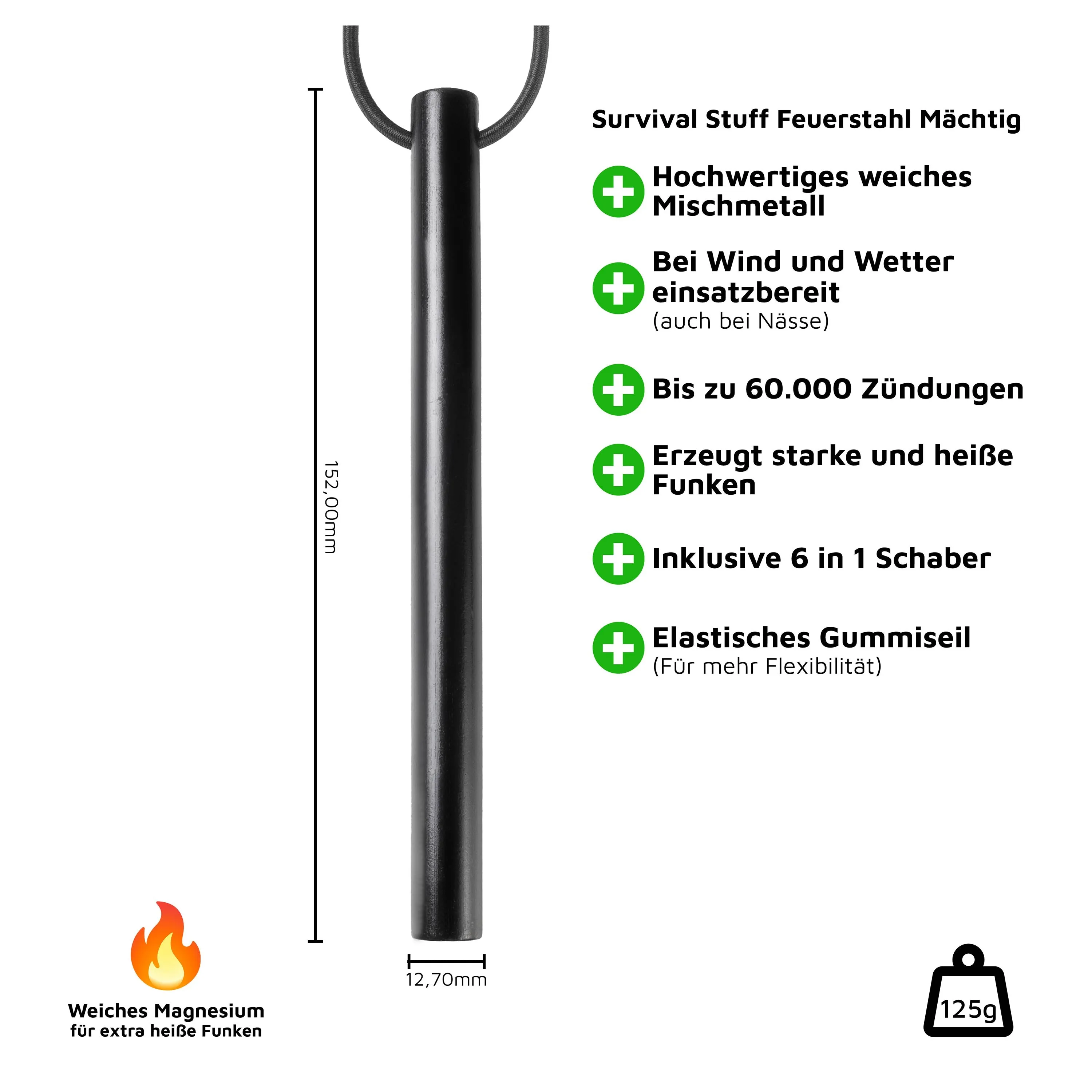Survival Stuff -  Survival Stuff Feuerstahl Mächtig schwarz