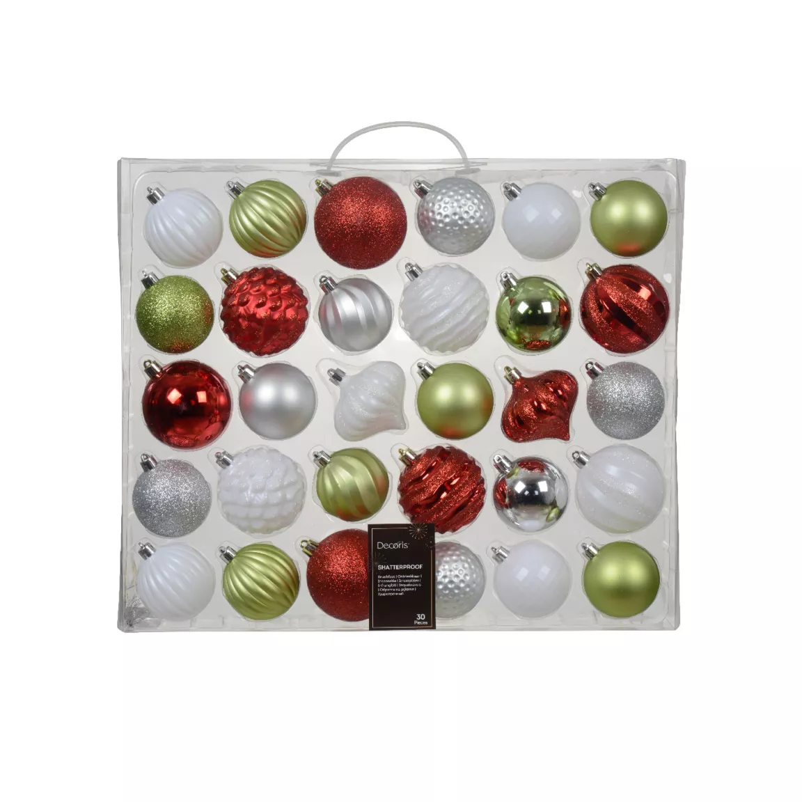 Kit de décoration de sapin de Noël Agéna Thé vert, blanc et rouge