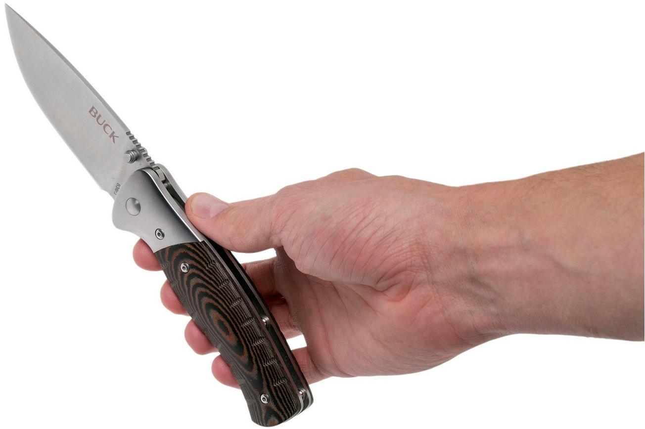 Buck Selkirk micarta zakmes met firesteel, 0836BRS-B