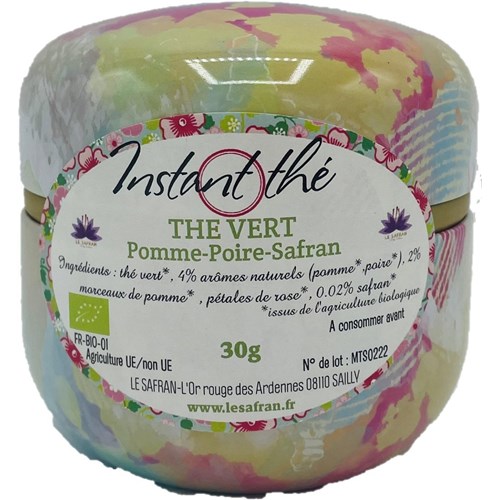 Thé vert pomme poire safran 30g bio