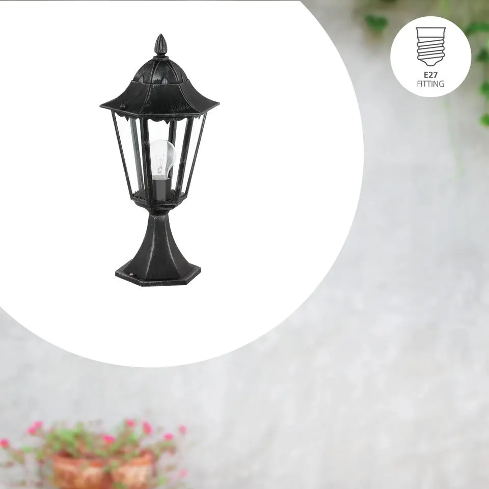 EGLONavedo-Buitenverlichting-Tuinpaaltje-1Lichts-Zwart,Zilver-Patina