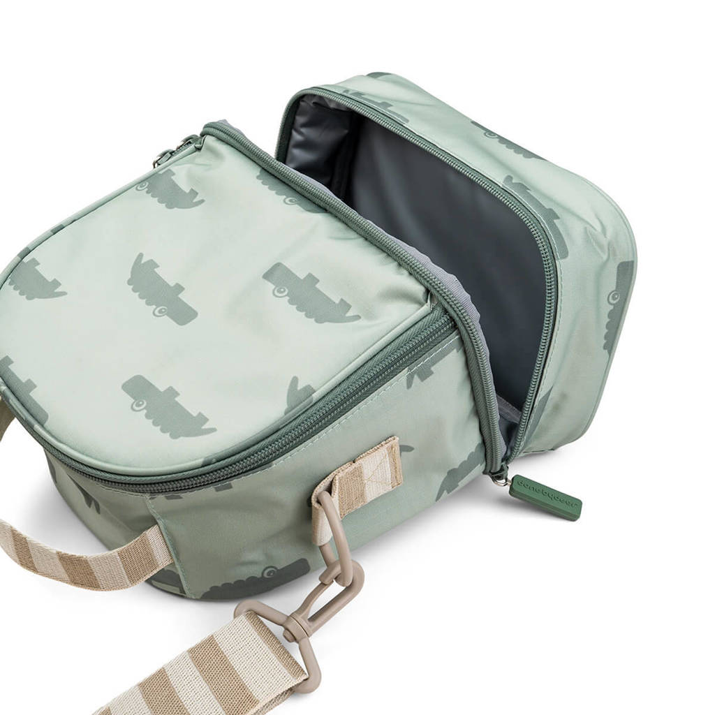 Kids insulated lunch bag Croco Green