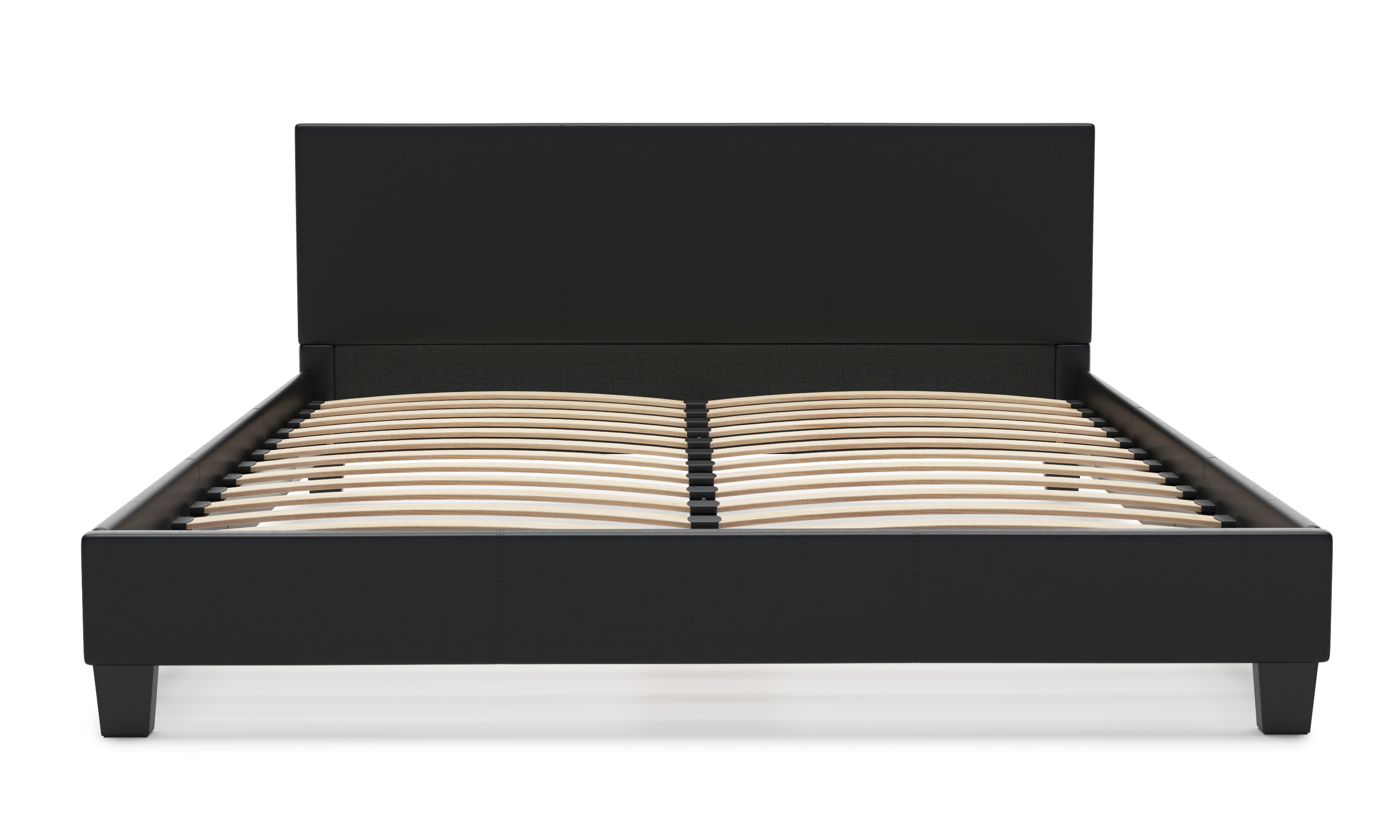 Lederbett DOZE 160 x 200 cm schwarz