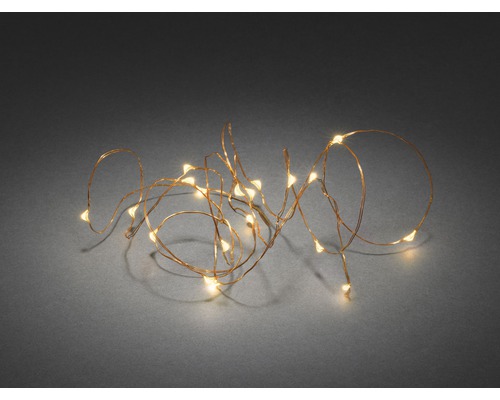 Konstsmide draadverlichting, 1,9 m + 0,5 m aansluitdraad, 20 LED's, amberkleurige lichtkleur