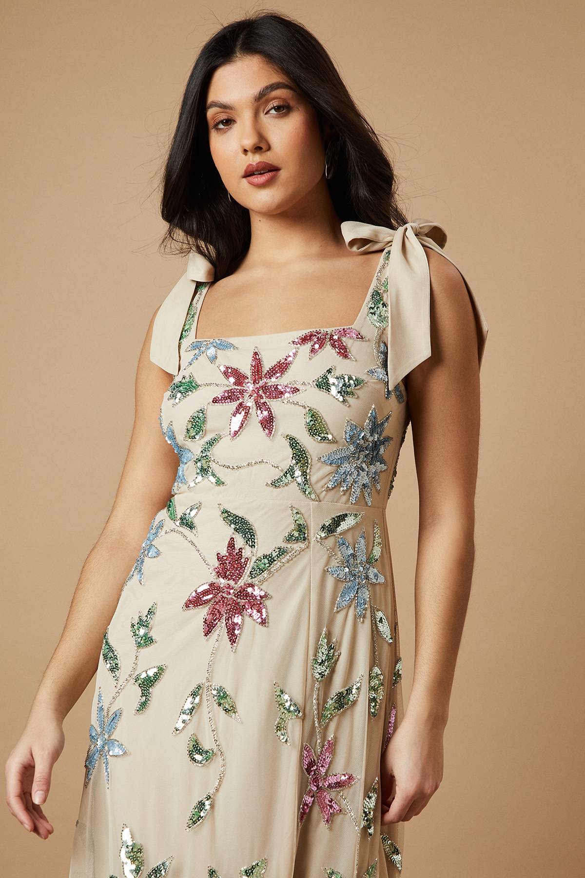 Oasis Robe À Bretelles Nouées Ornée De Sequins
