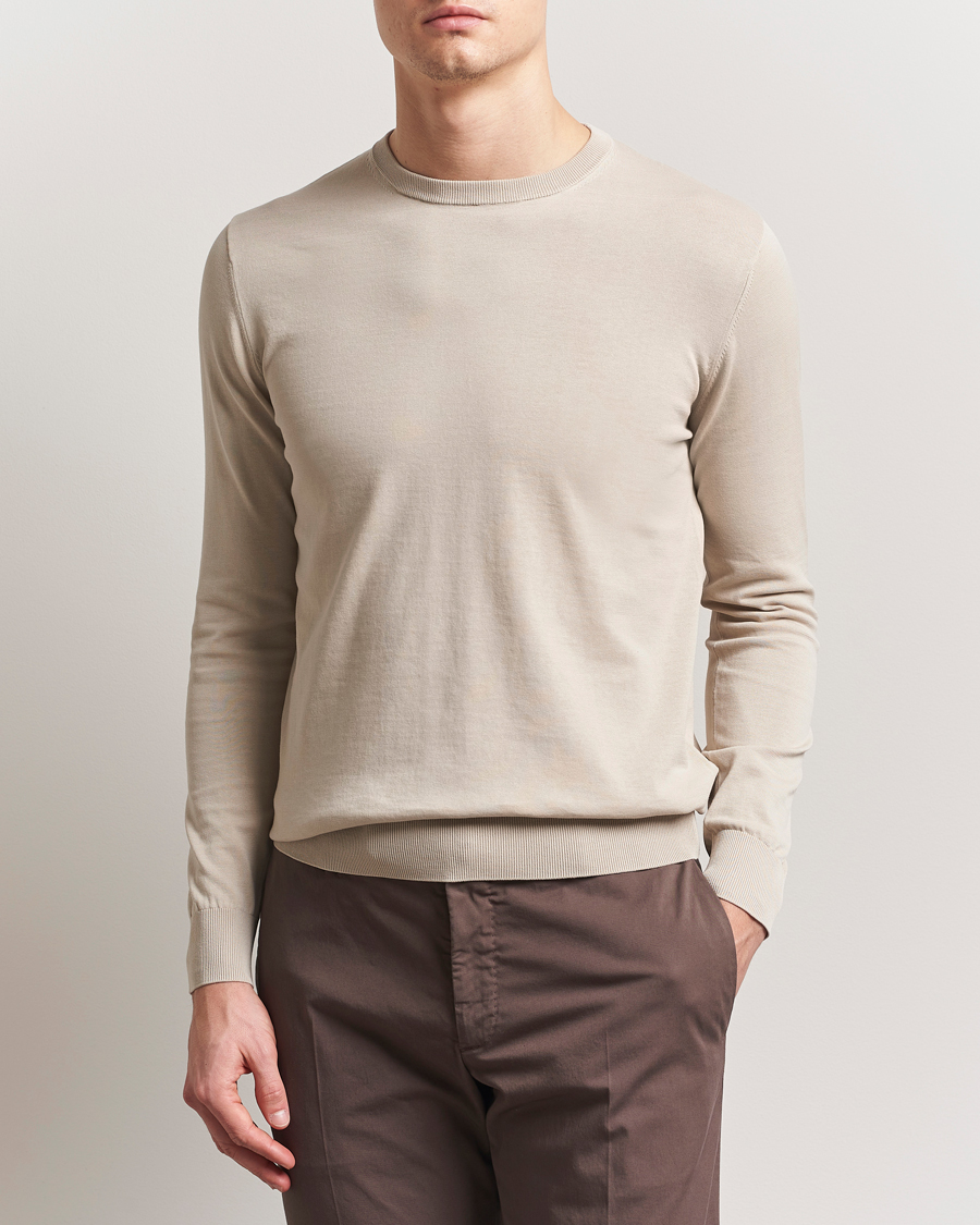 Aspesi Rib Cotton Crew Neck Beige