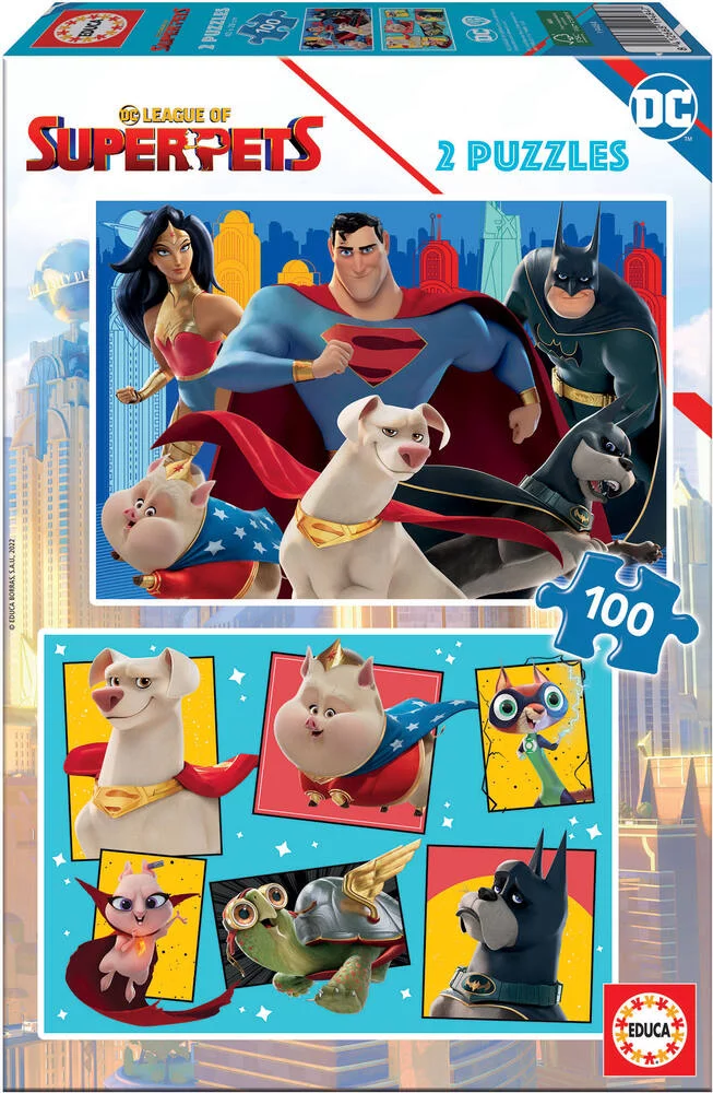 LEAGUE OF SUPER PETS PUZZLE 2 X 100 PIECES