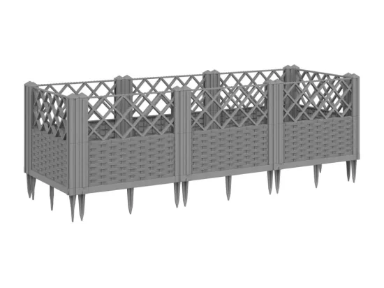 Jardinière bac lit surélevé grise 123 x 5 x 43 cm 02_0038205