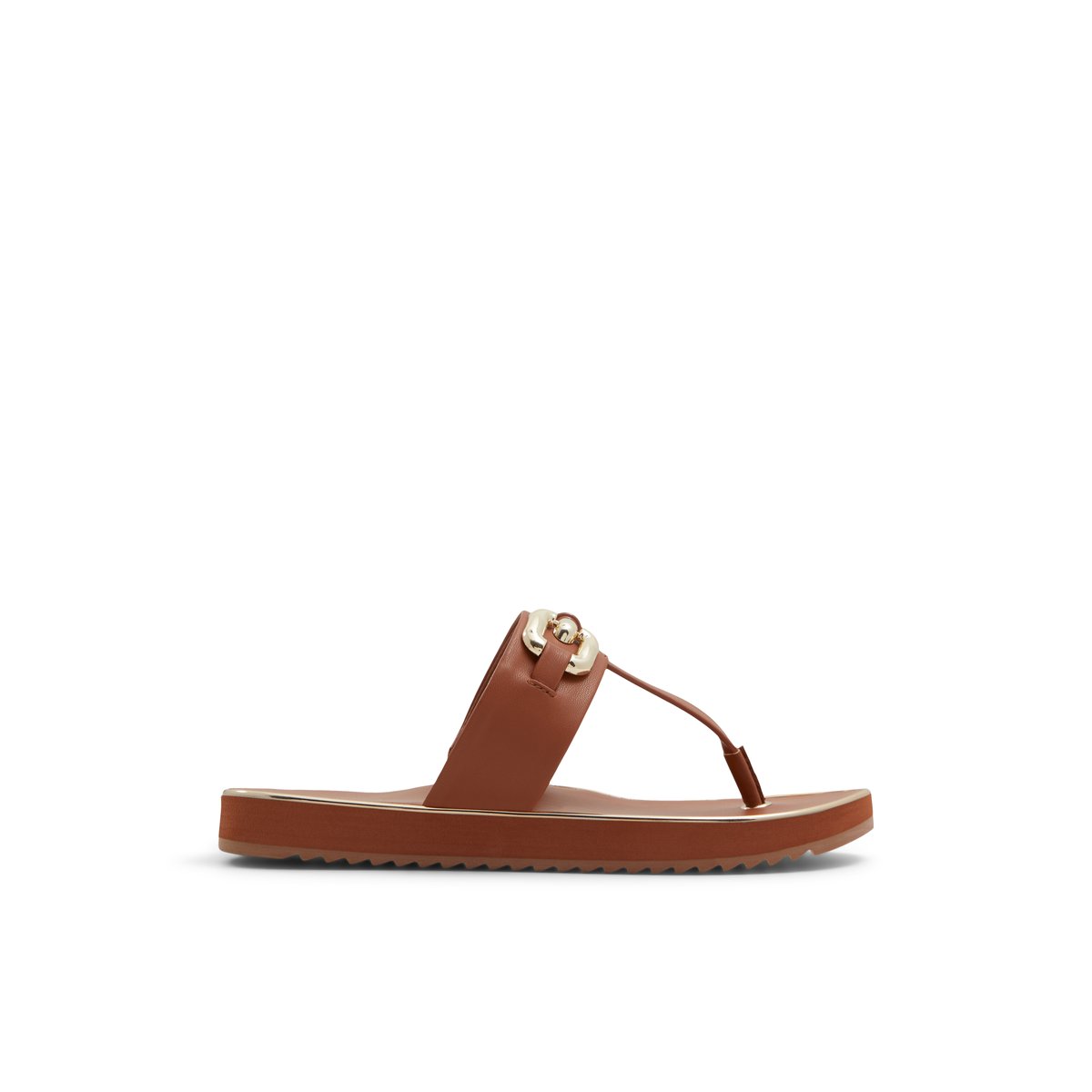 K STUDIO-Chaecan-Tongs sandales - Talon plat - Marron Moyen