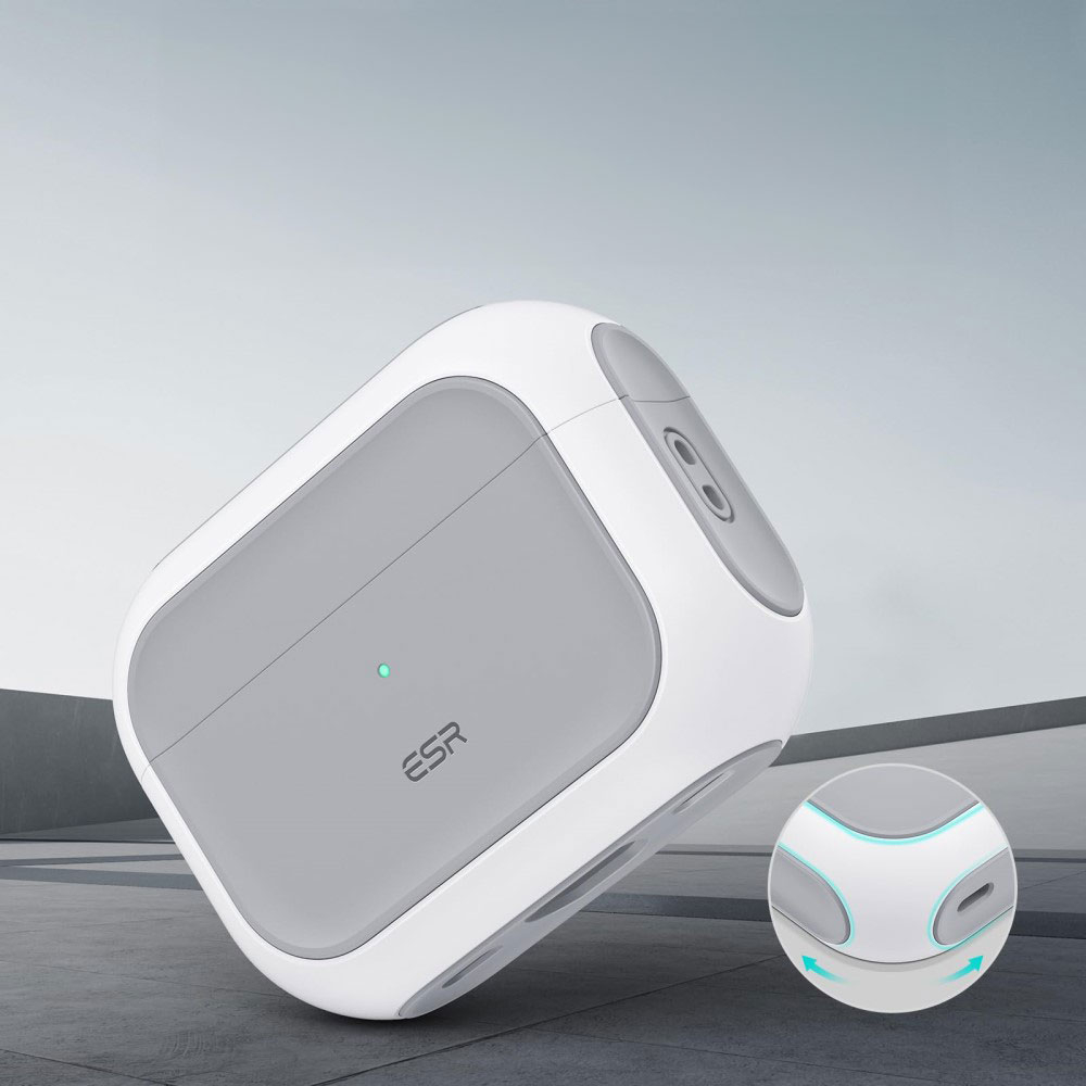 AirPods Pro 2 / AirPods Pro Orbit Hybrid Series MagSafe Hybrid Hülle mit Handschlaufe - Grau / Weiss