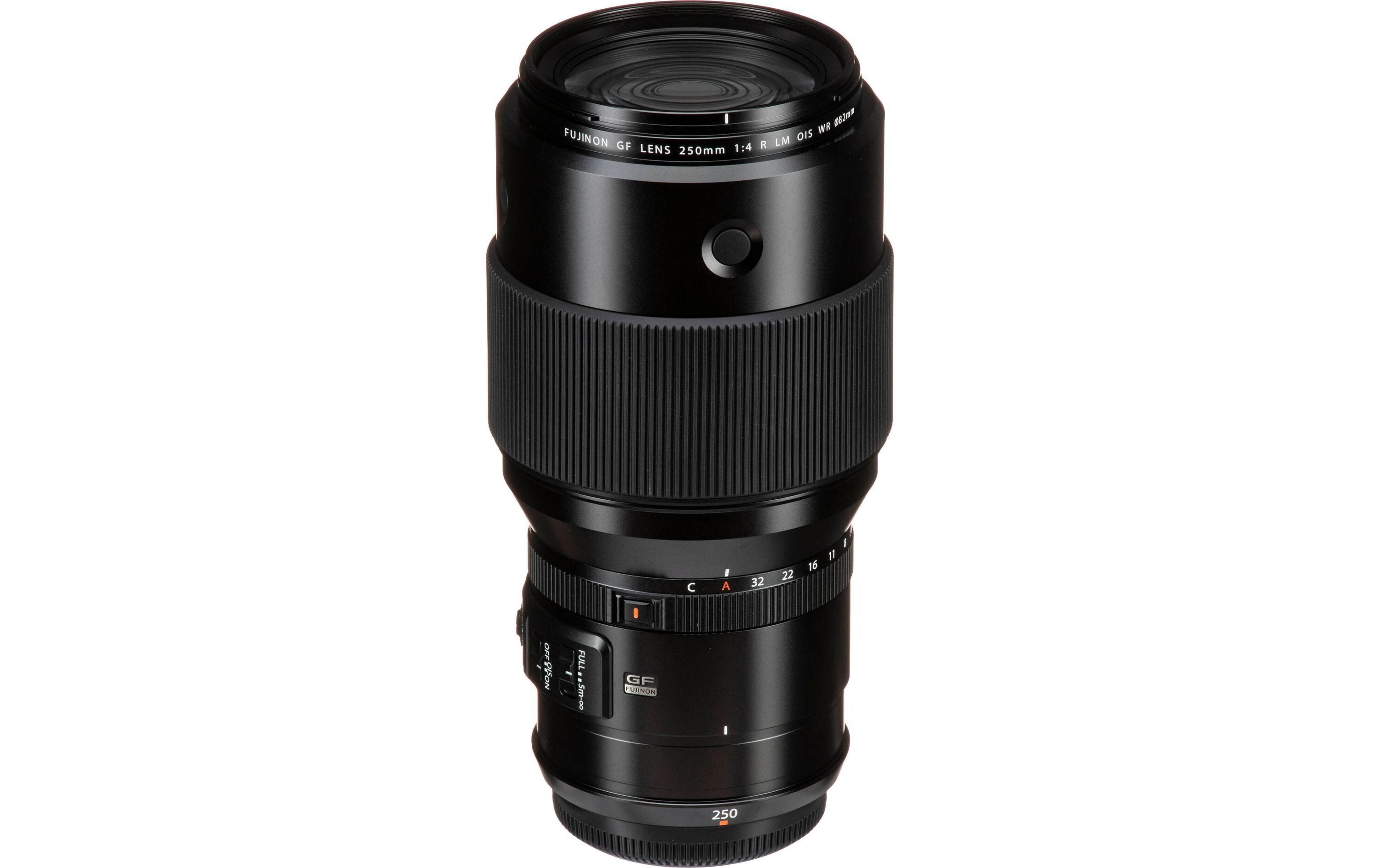 Festbrennweite FUJINON GF 250mm F/4 R LM OIS WR – G-Mount<br>Premium-Teleobjektiv für das Fujifilm-G-Bajonett