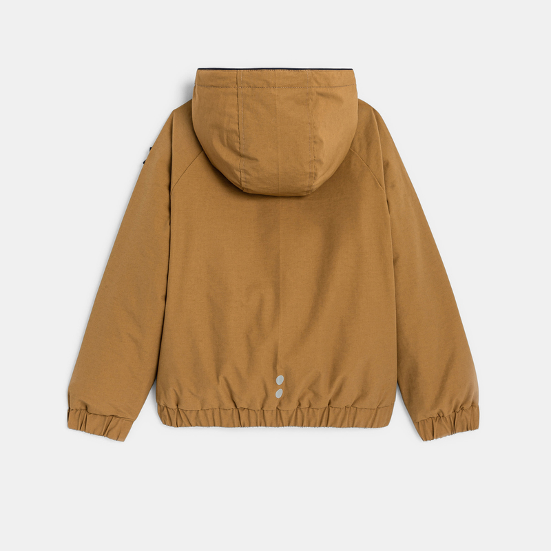 Blouson doublé à capuche marron garçon
