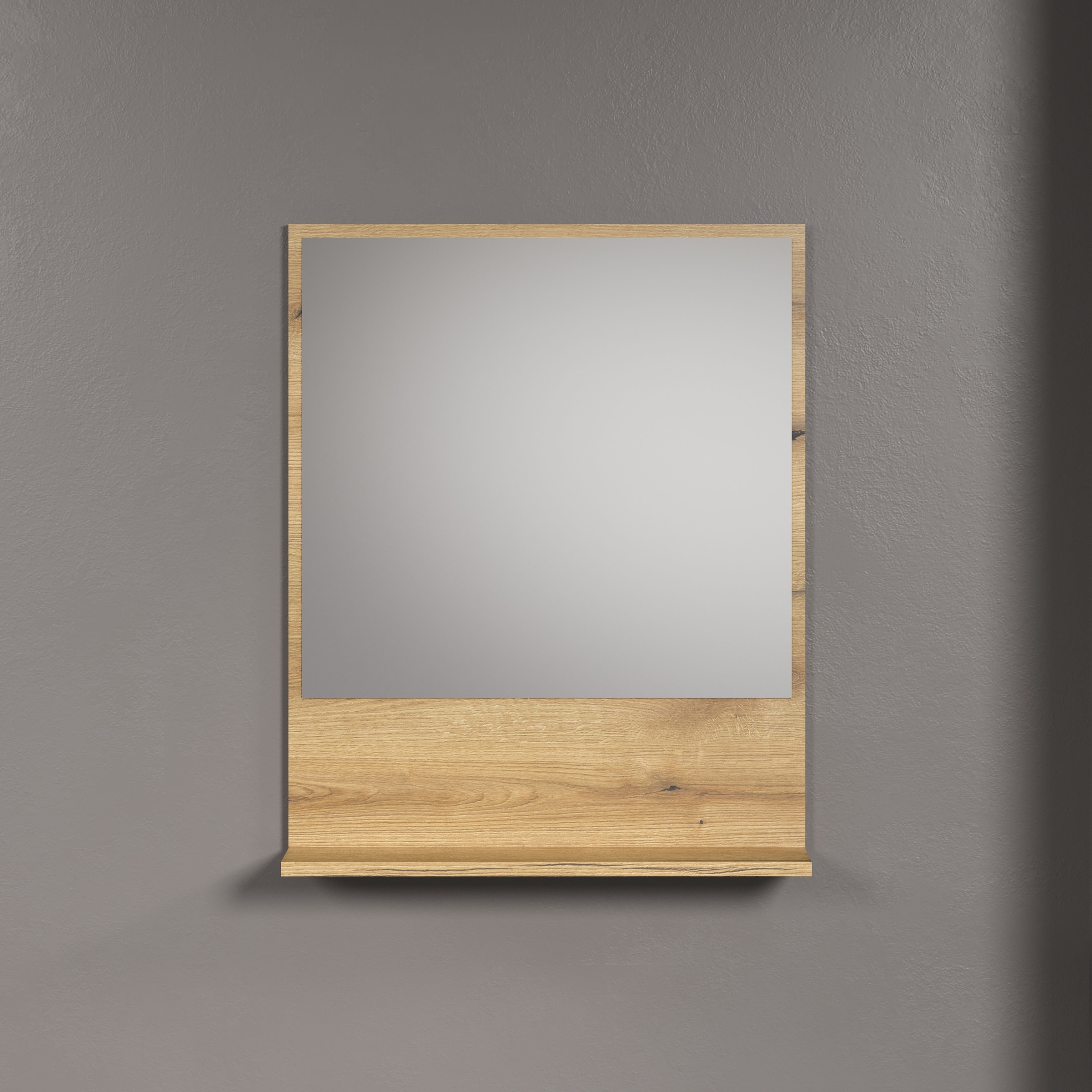 welltime Badspiegel »Amrum« Eleganter Badezimmerspiegel mit Ablage - Masse (B/T/H) 60-80/14/74 cm