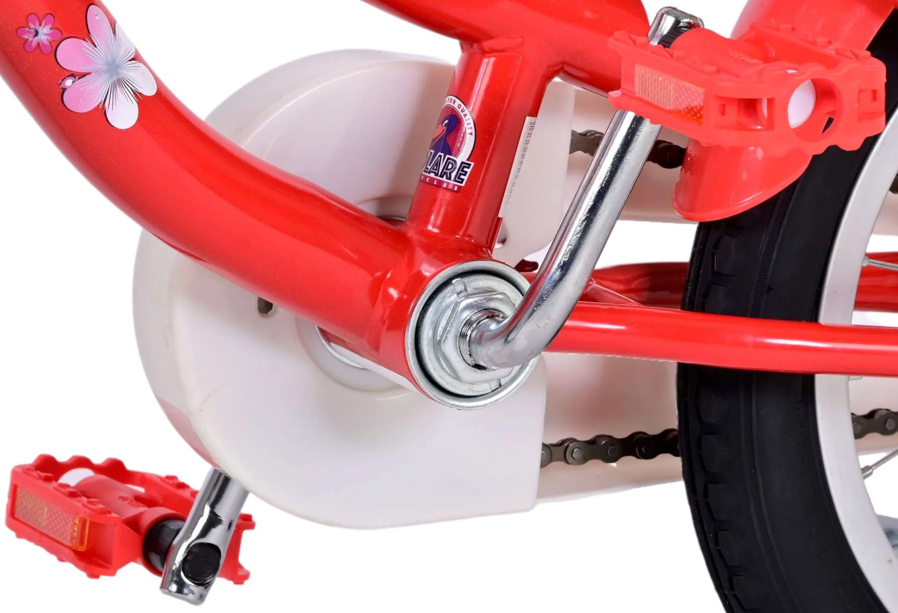 Kinderfahrrad Lovely für Mädchen 14 Zoll Kinderrad Rot Weiß Fahrrad