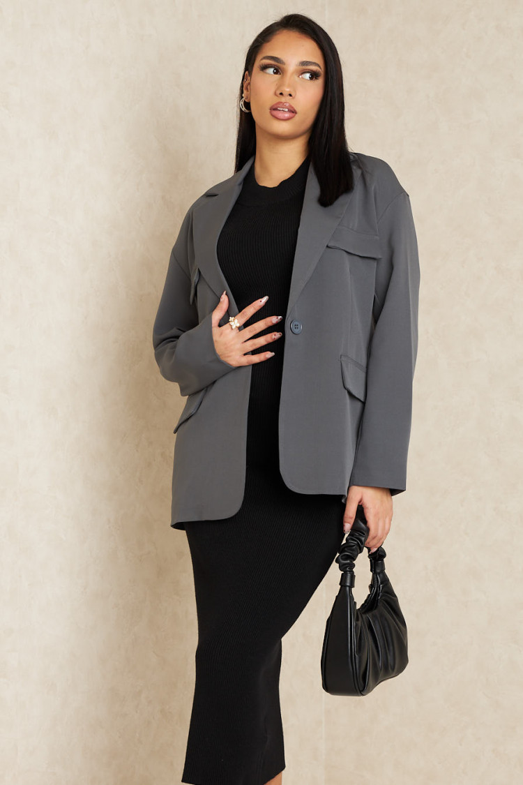 Blazer gris à poches