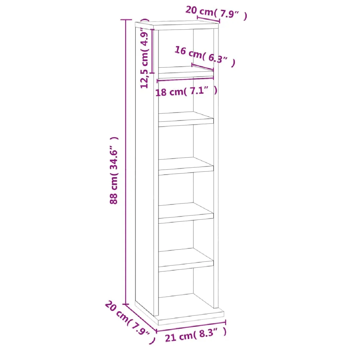 vidaxl Armoire à CD - Chêne sonoma