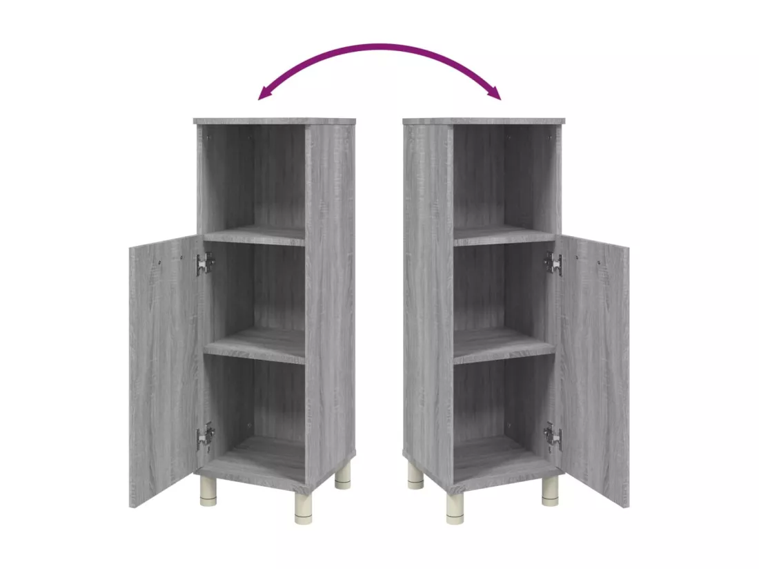 Armoire de bain Sonoma gris 30x30x95 cm Bois d'ingénierie