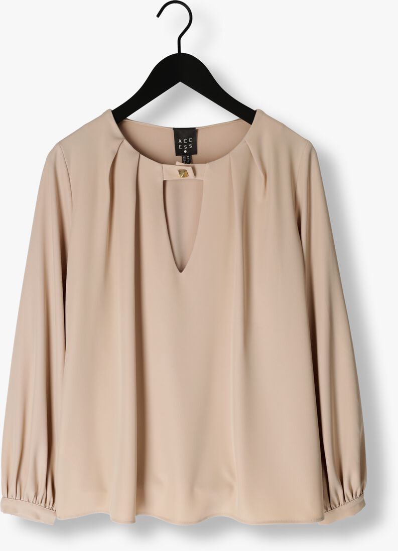 ACCESS beige access blouse blouse with front v opening