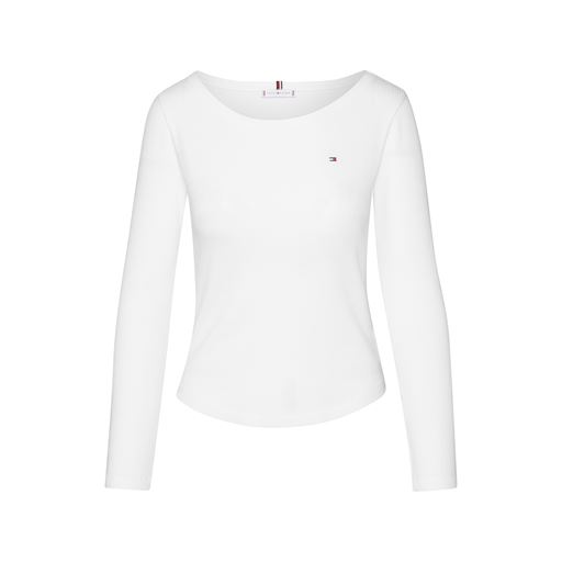 Tommy Hilfiger Slim 5x2 Rib Langærmet T-shirt, Ecru, XXL
