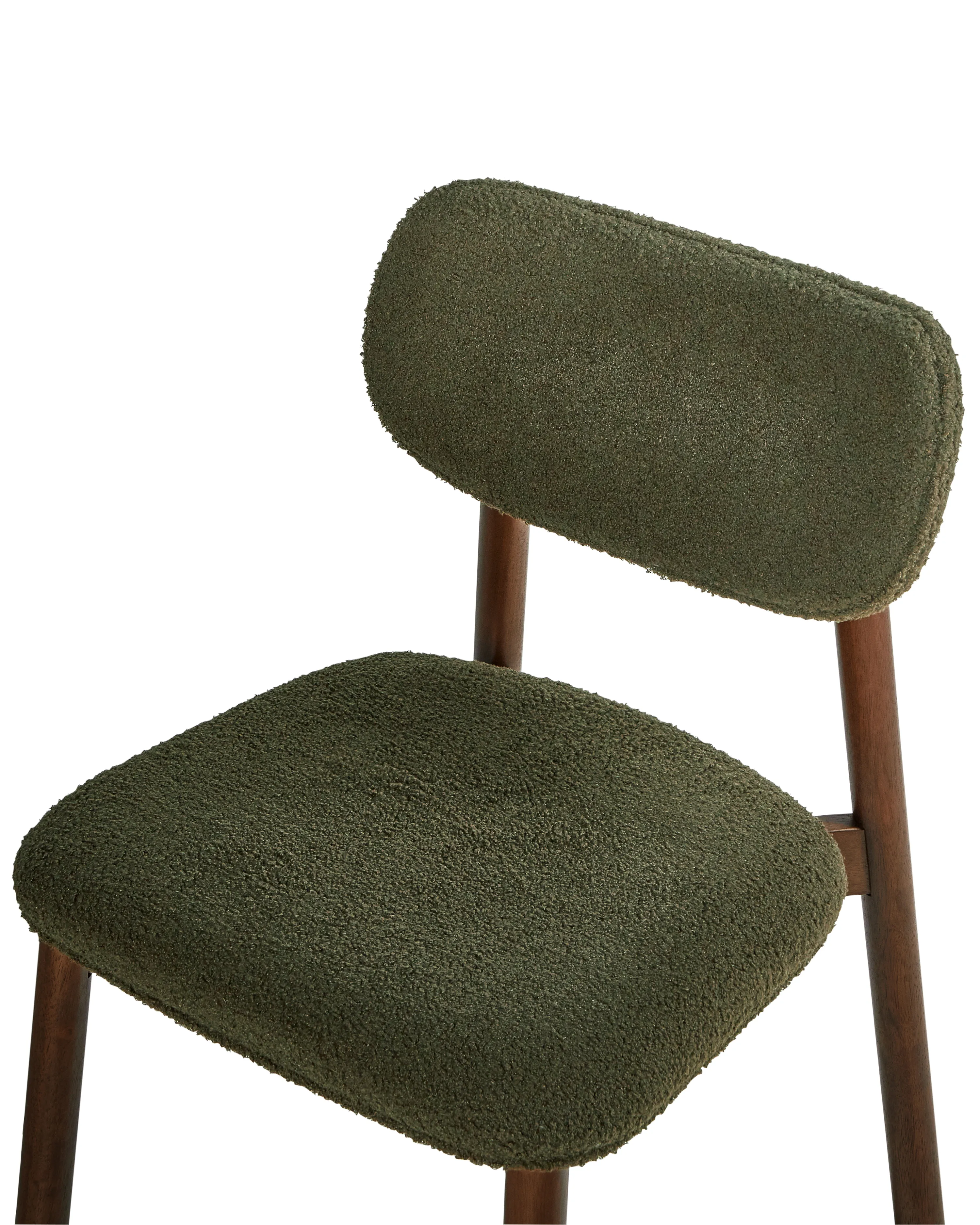 Set van 2 eetkamerstoelen MILLS Bouclé Donkerbruin/groen