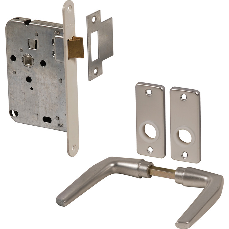 Loopslot met aluminium beslag Voorplaat wit