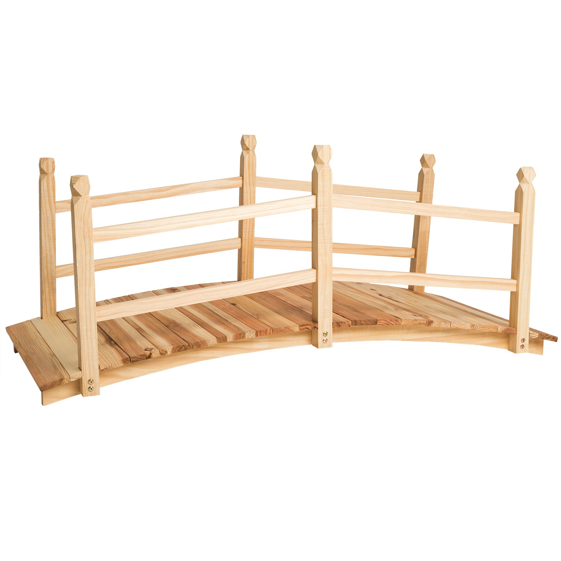 tectake® Gartenbrücke, aus Holz, mit Geländer, 137 x 58 x 58 cm