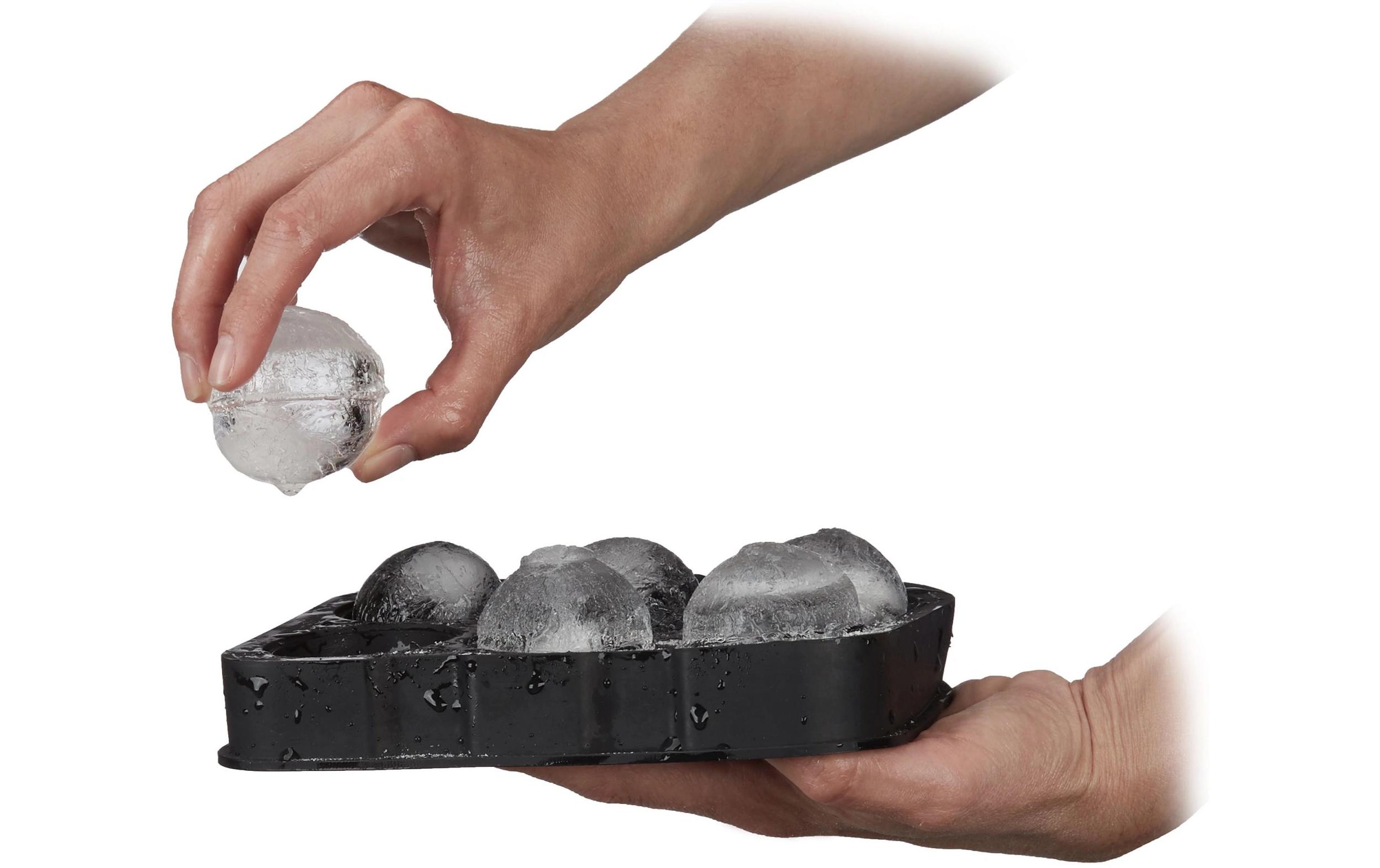 Eiswürfelform SchwarzSchwarze Eiswürfelkugeln aus Silikon