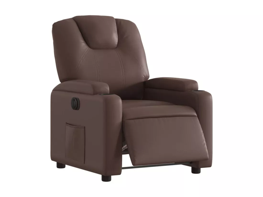 Fauteuil inclinable électrique Marron Similicuir