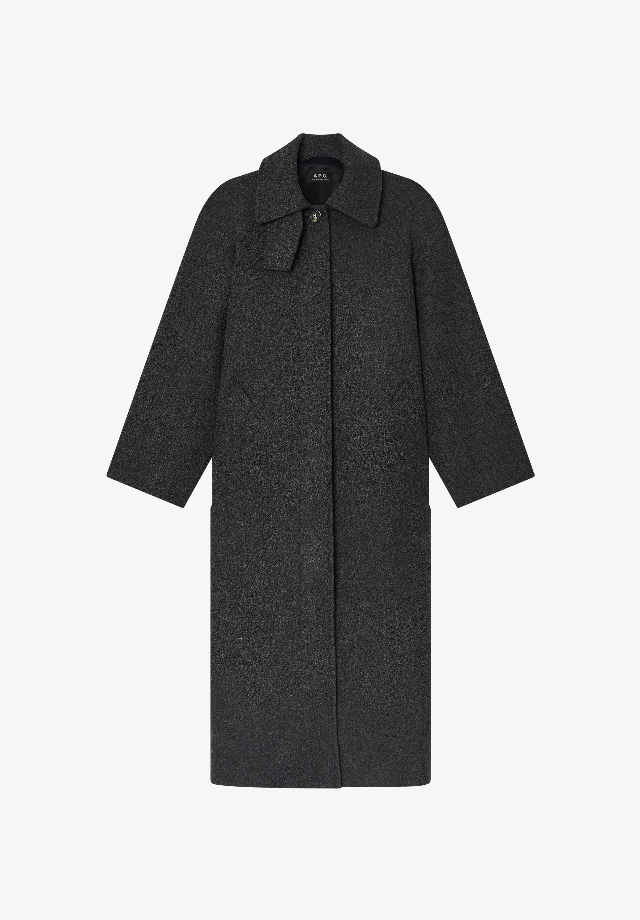 manteau droit oversize manches raglan - Anthracite chine