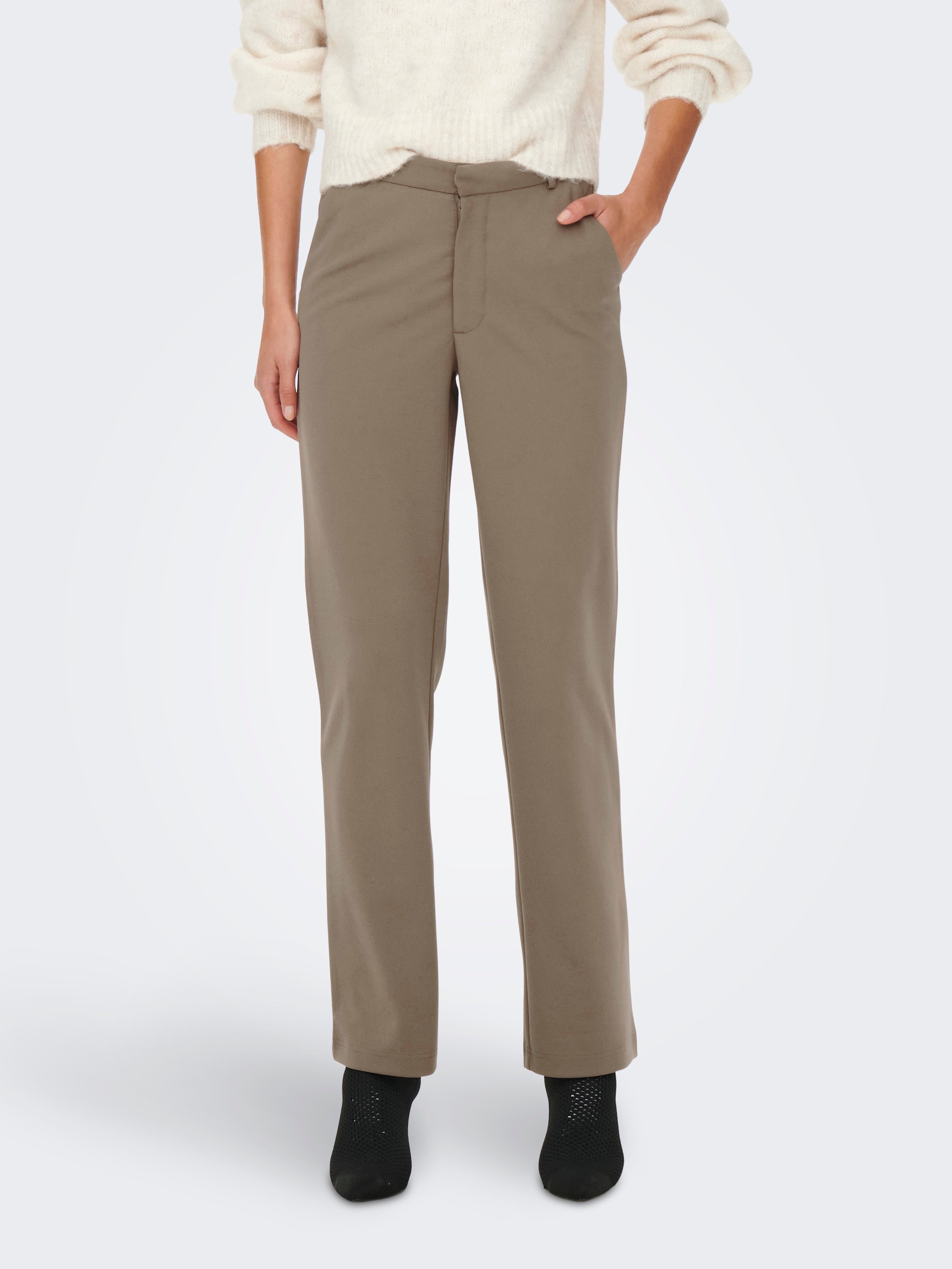 JDYGEGGO Mittlere Taille Gerade geschnitten Klassische Hose Walnut