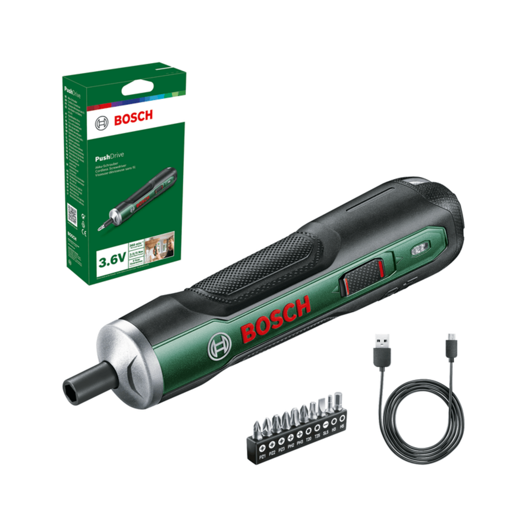 Bosch Home & Garden  PushDrive, Basic    Leichter Akkuschrauber mit Push&Go Funktion