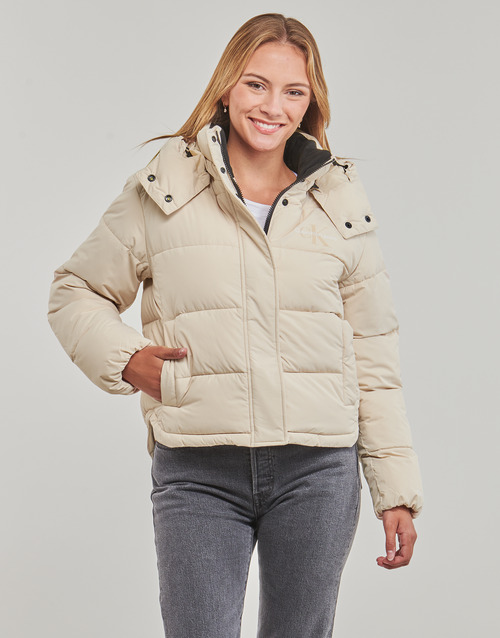 Calvin Klein Jeans - MONOLOGO NON DOWN SHORT PUFFER - Beige