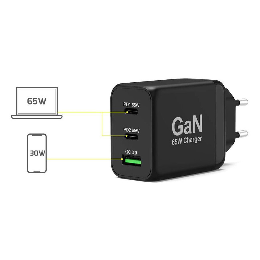 PORT Connect Chargeur Secteur Combo 65W