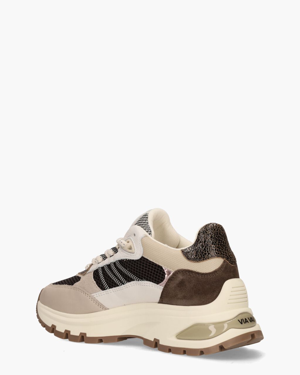 Via Vai Liz Dae Donkerbruin/Beige Damessneakers