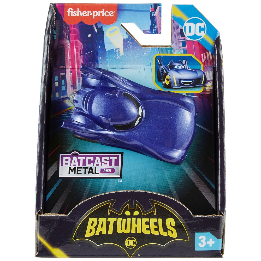 Fisher-Price Batwheels DC 1:55 Druckgussmetall Bam das Batmobil