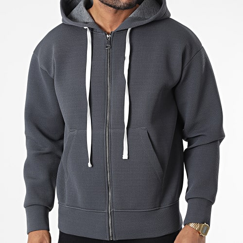 Veste Zippée Capuche UY912 Gris Anthracite