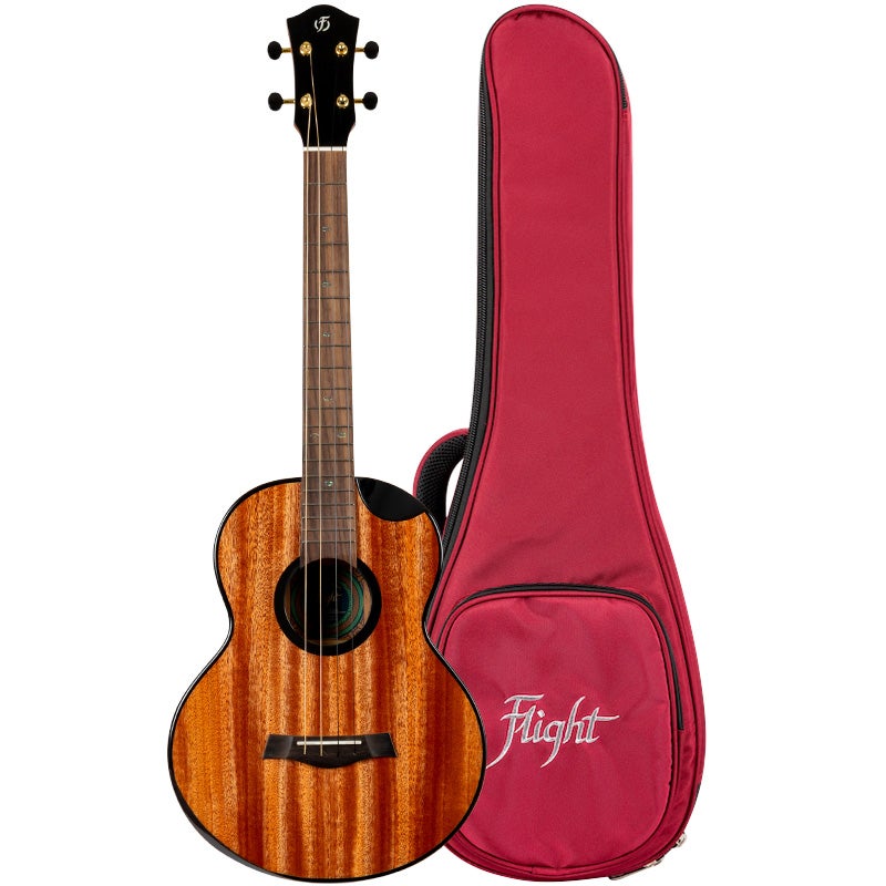 Flight Royal Series Nomad Baritone Natural Mahogany all-solid bariton-ukelele met gigbag