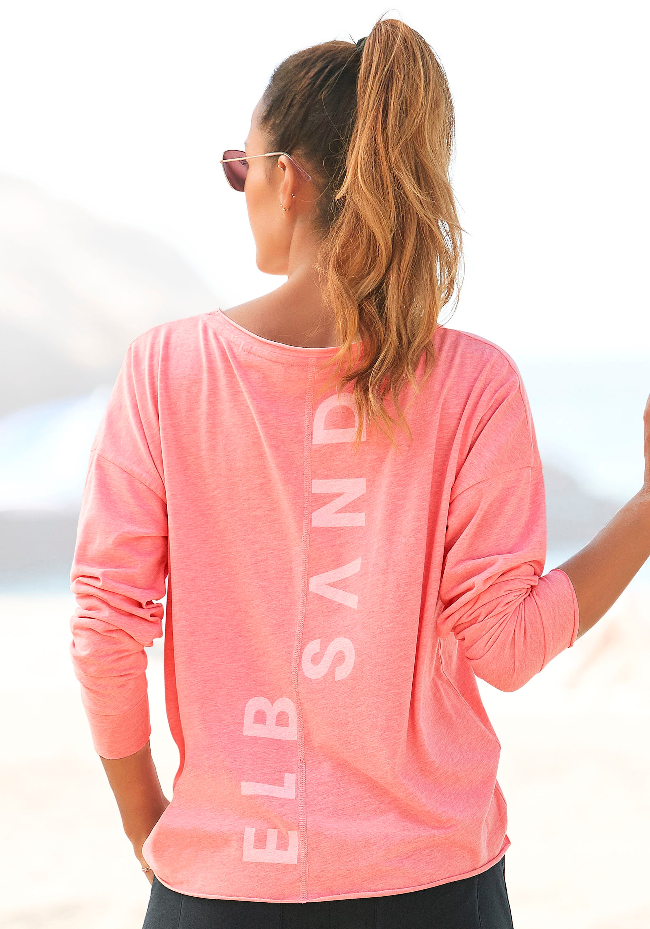 Elbsand Langarmshirt »Eltje«, mit Logodruck hinten, Longsleeve aus Baumwoll-Mix
