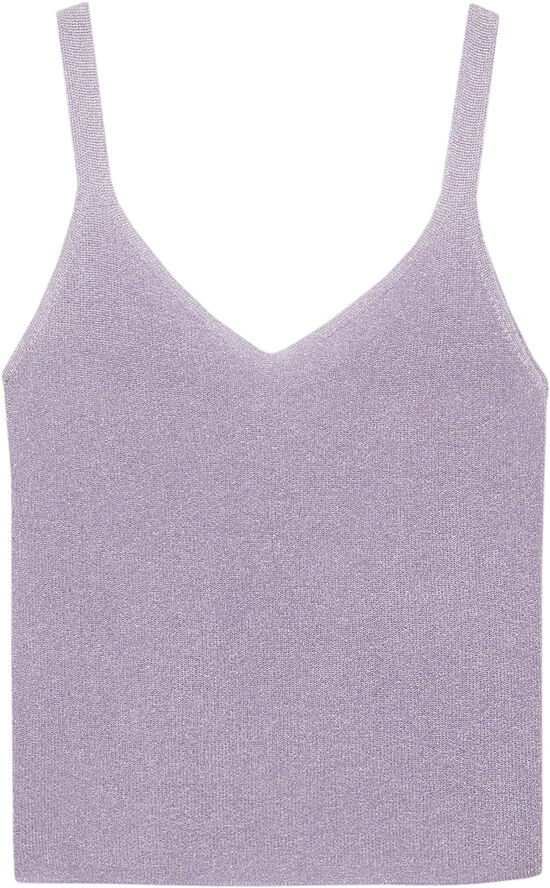 MANGO Lurex knitted top Lt-pastel purple