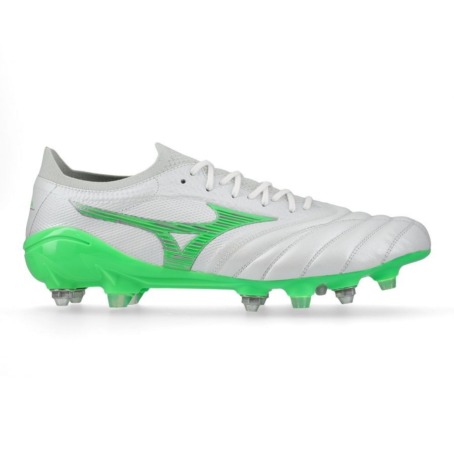 Mizuno Morelia Neo IV Beta Made in Japan SG Frontier - Blanc/Vert Néon/Cool Gray