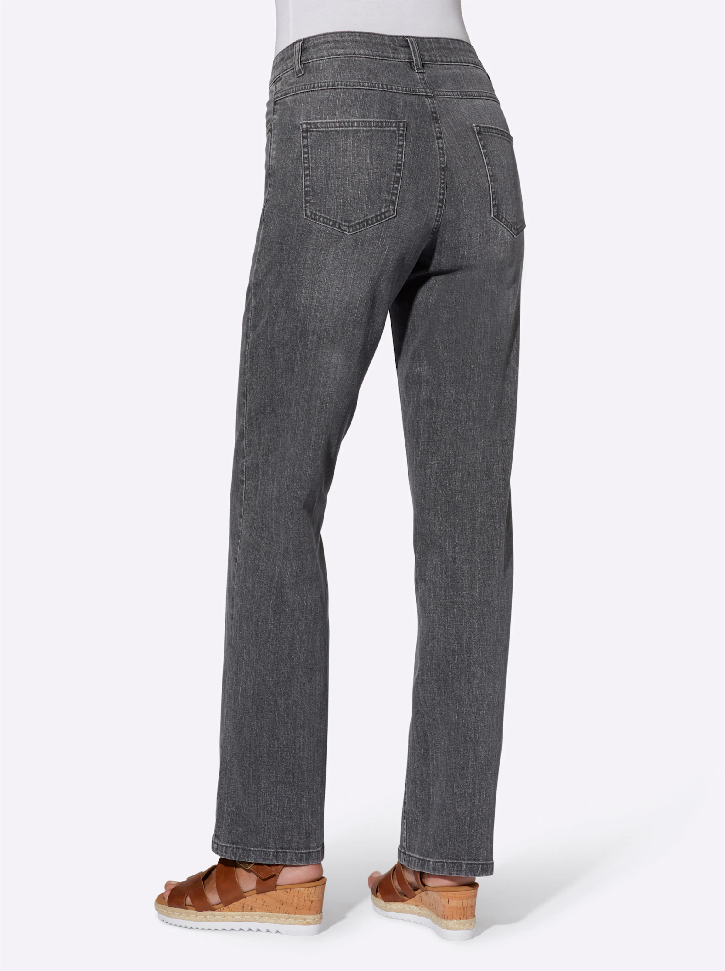 Jeans in stone-grey-denim