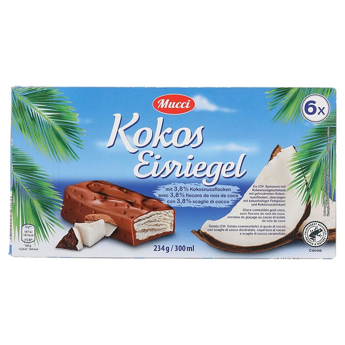 MUCCI Eisriegel 300 ml, Kokosnuss